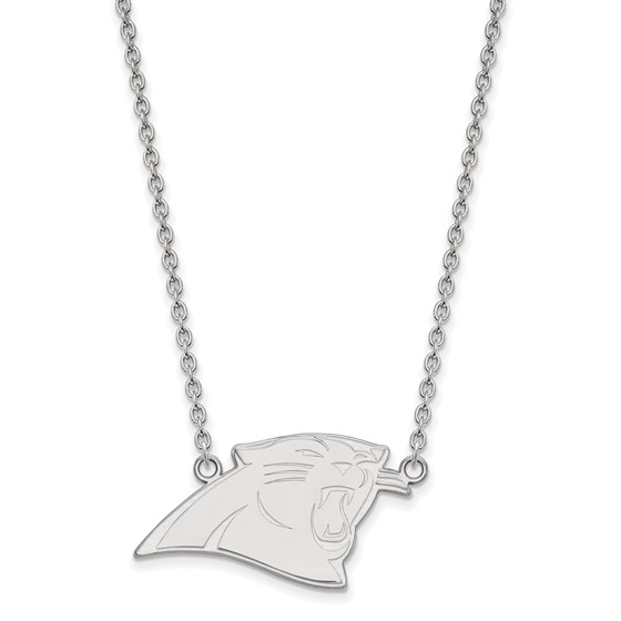 Sterling Silver Carolina Panthers Large Pendant Necklace Sterling Silver Carolina Panthers Large Pendant Necklace